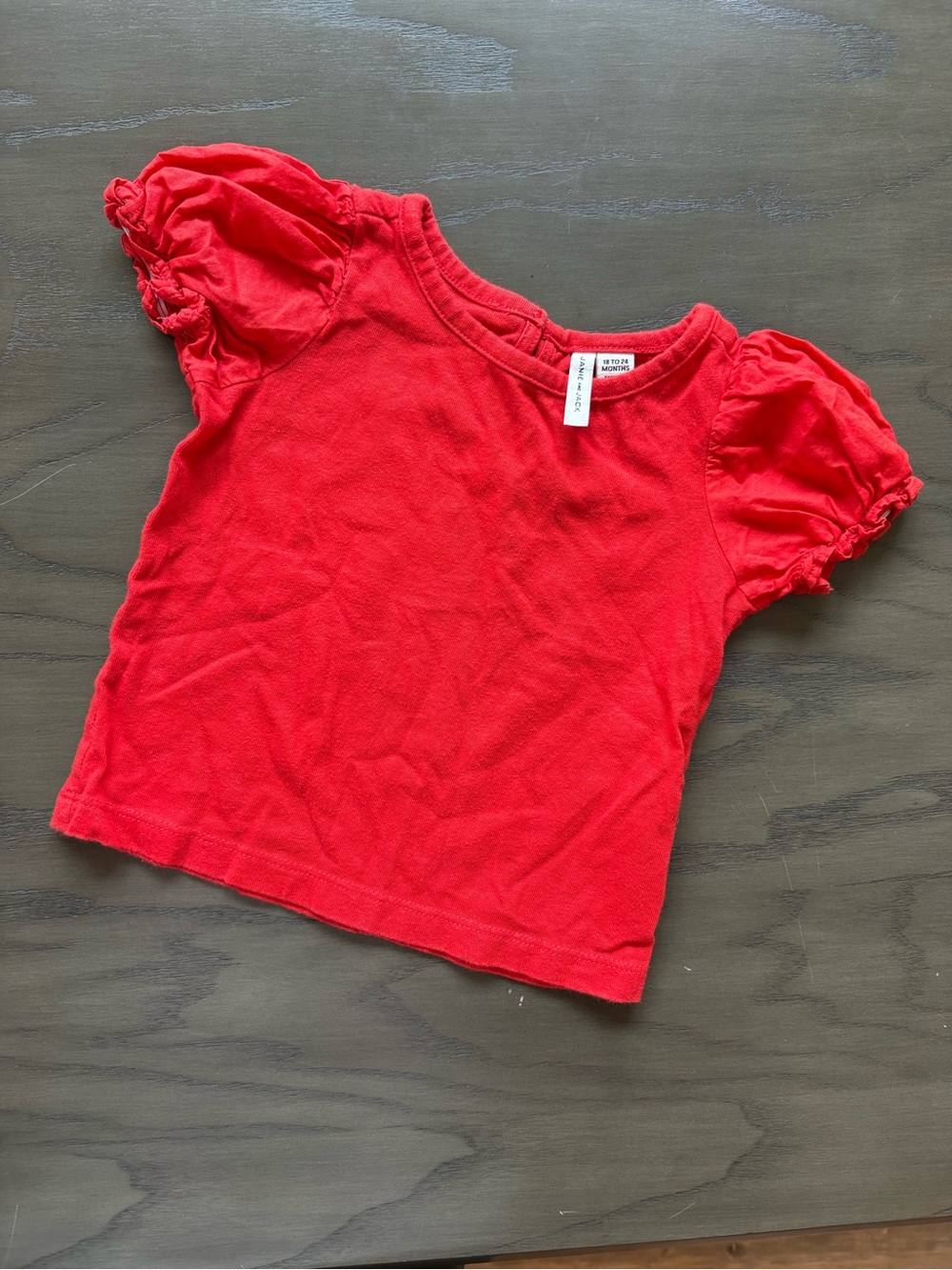 Janie and Jack Red Puff-Sleeve Tee